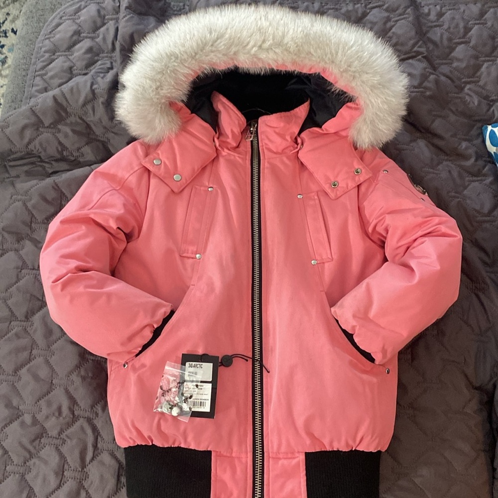 Moose Knuckle Medium Unisex Pink Fur Bomber